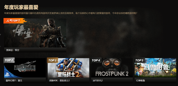PGA 2024年度玩家最喜爱游戏 TOP5提名游戏介绍(图1)